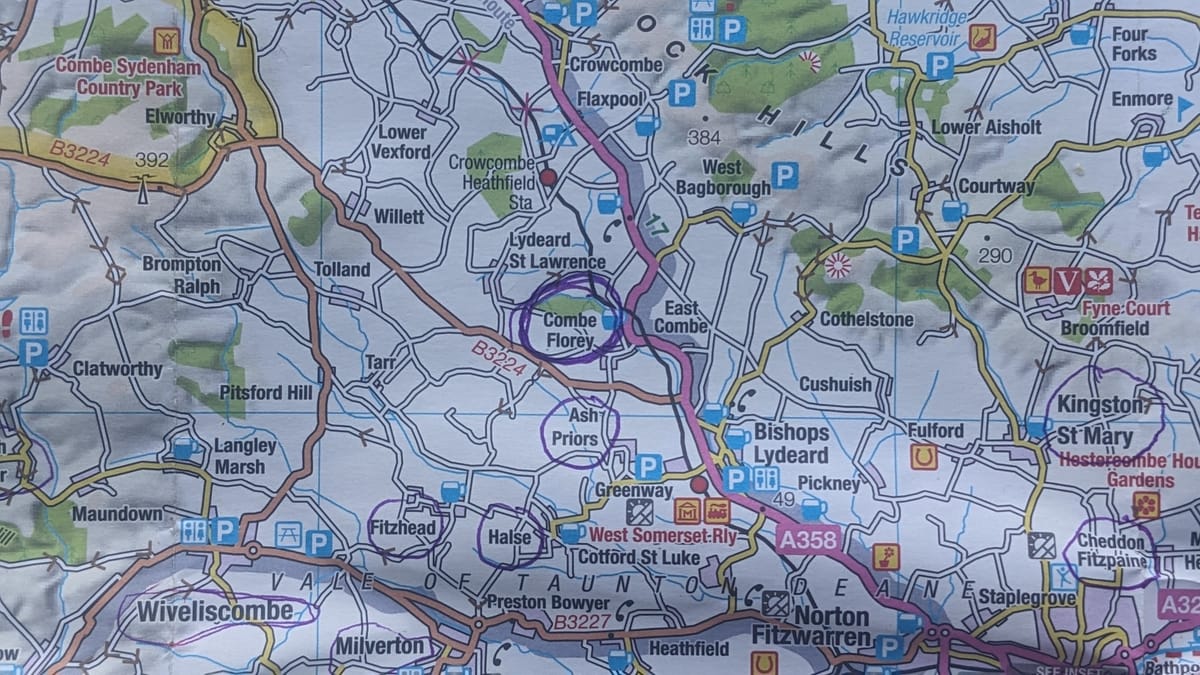 Combe Florey - ID Map